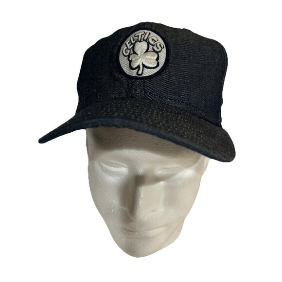 Vintage Boston Celtics Hat Denim NBA Fitted New Era 50 Fifty Hat 7 1/4 Nwot - Picture 1 of 8